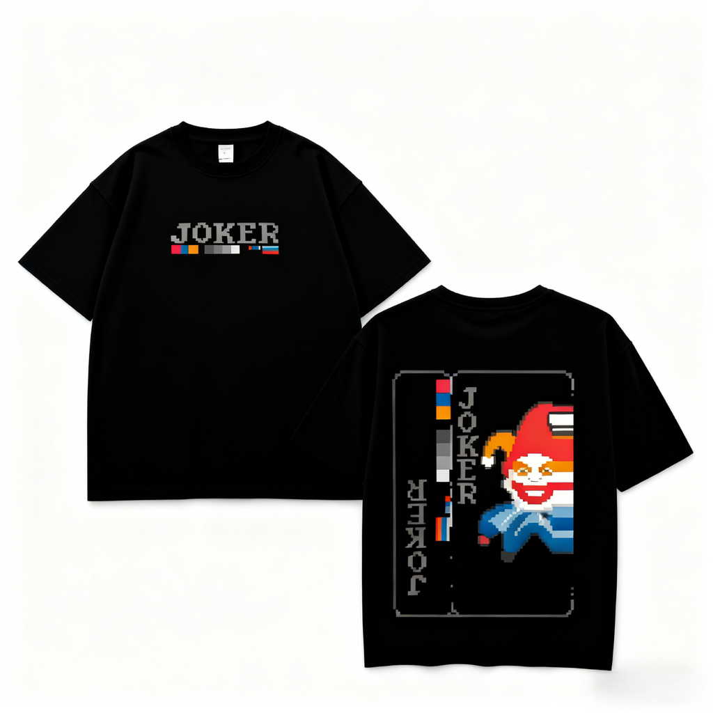 Joker Pixel 2 sided printed T-Shirt/Sweatshirt/Hoodie,Cotton unisex graphic tees hoodie game merch Menswear Clothes