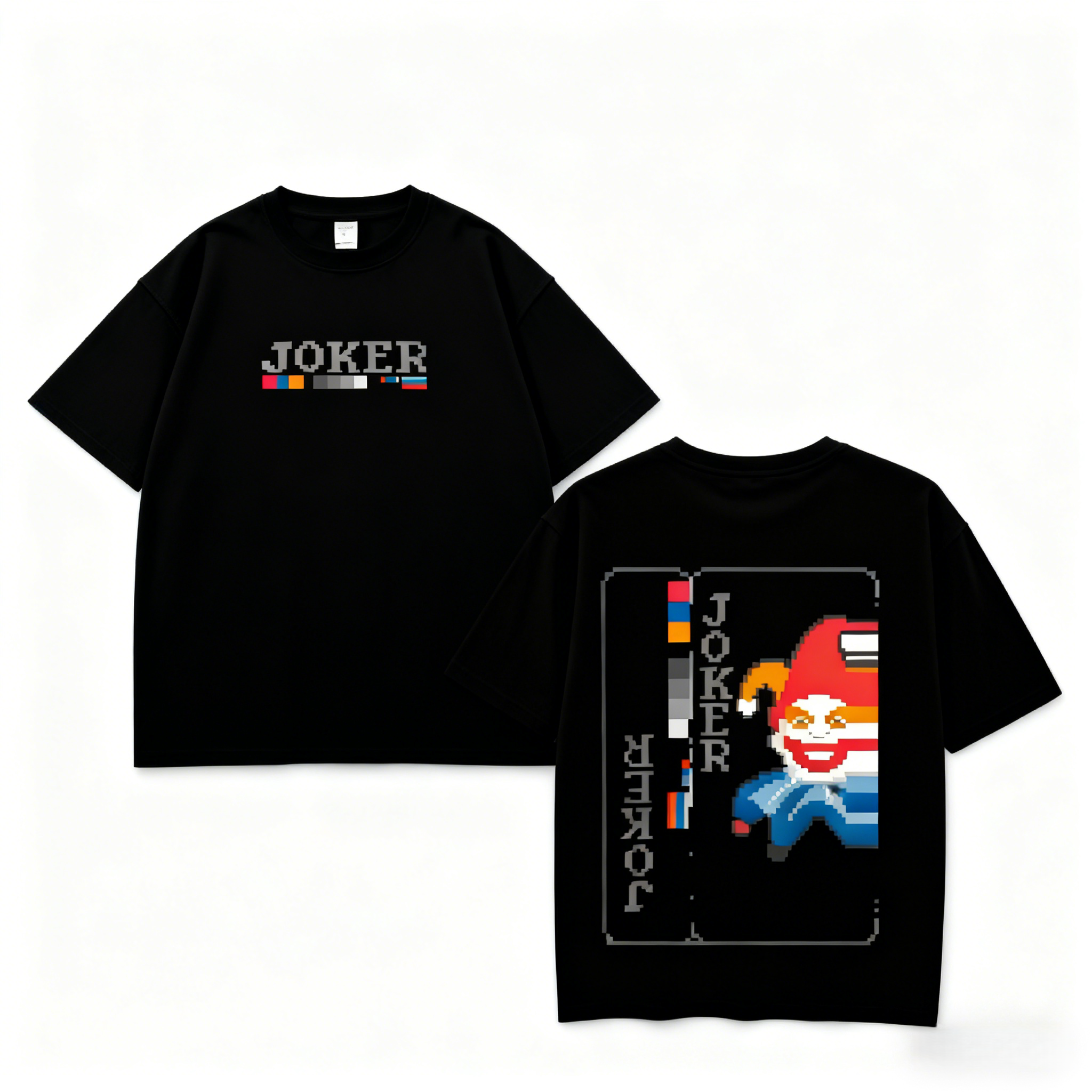 Joker Pixel 2 sided printed T-Shirt/Sweatshirt/Hoodie,Cotton unisex graphic tees hoodie game merch Menswear Clothes