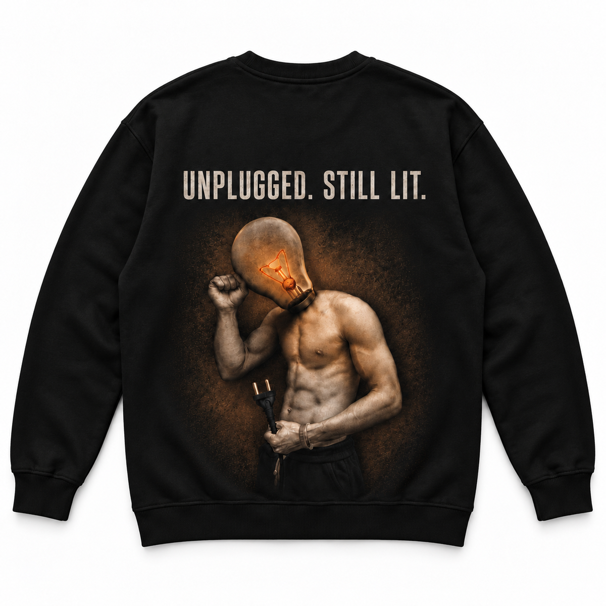 Unplugged, Still Lit – Vintage Lightbulb Graphic T-shirt/Sweatshirt