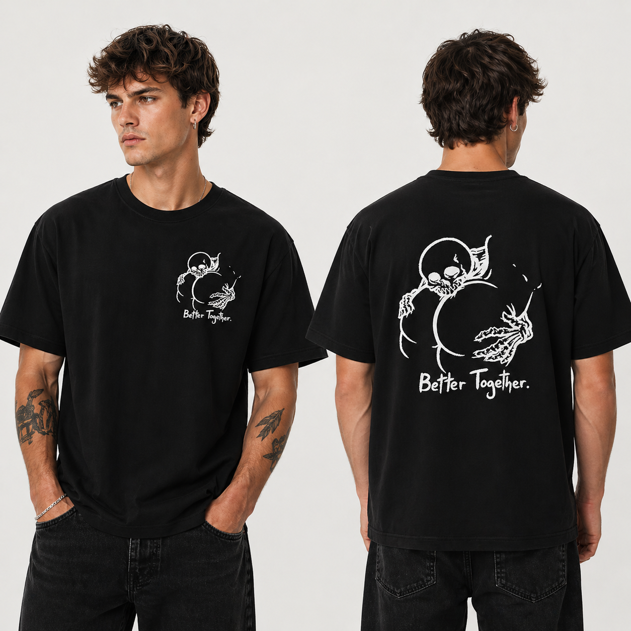 Better Together Skull and Butt Casual Graphic Print T-shirt/Sweatshirt/Hoodie