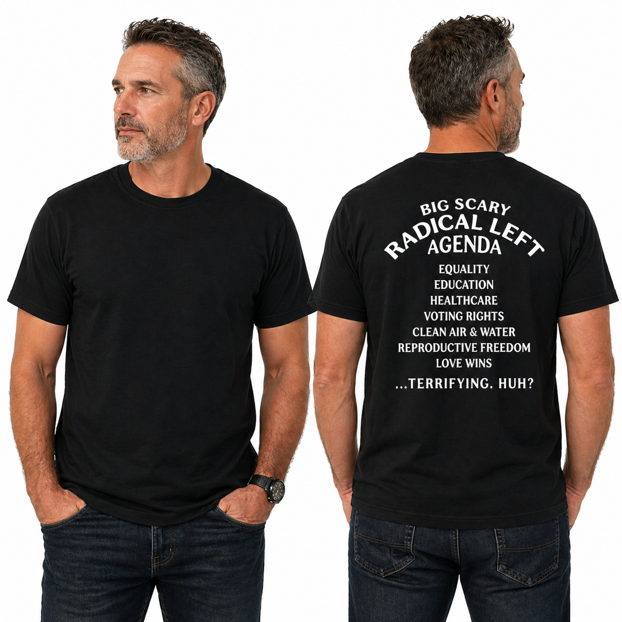 Big Scary Radical Left Agenda T-shirt, Unisex Graphic Tees/Sweatshirt/Hoodie