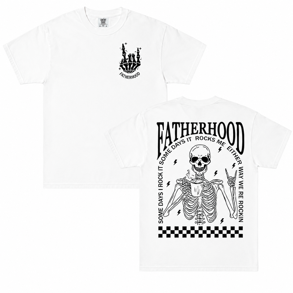 Comfort Colors Fatherhood Shirt, Funny Skeleton Dad Tee, Retro First Time Dad Shirt/Sweatshirt/Hoodie
