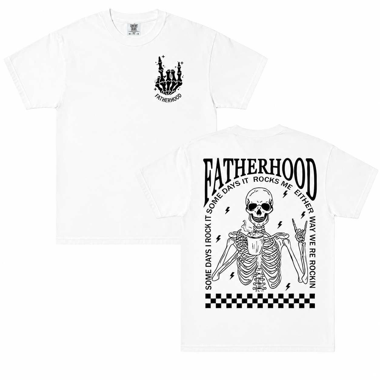 Comfort Colors Fatherhood Shirt, Funny Skeleton Dad Tee, Retro First Time Dad Shirt/Sweatshirt/Hoodie