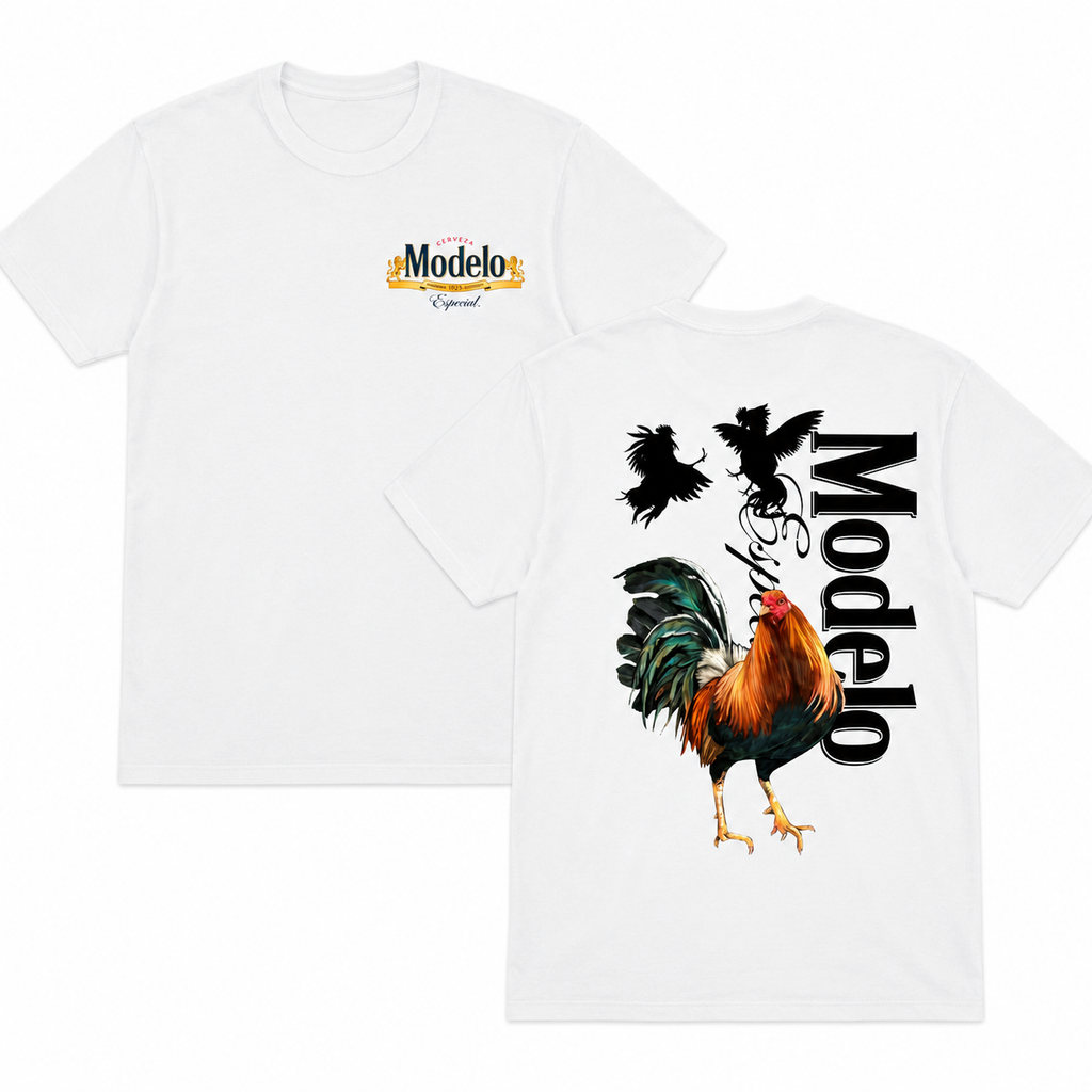 Modelo Especial Chicken Tee – Vintage Mexican Beer Shirt with Rooster