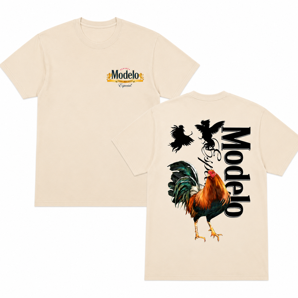 Modelo Especial Chicken Tee – Vintage Mexican Beer Shirt with Rooster