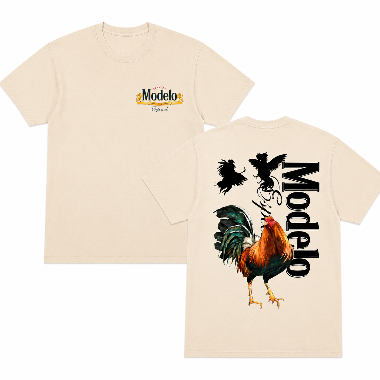 Modelo Especial Chicken Tee – Vintage Mexican Beer Shirt with Rooster