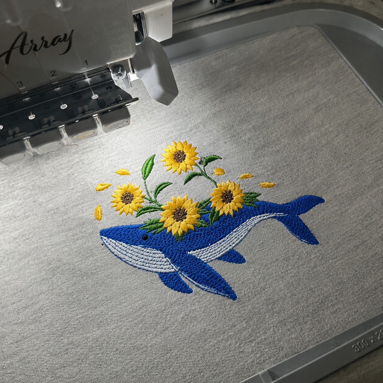 Embroidered Whale & Sunflower T-Shirt – Minimalist Nature Graphic Tee/Sweatshirt/Hoodie