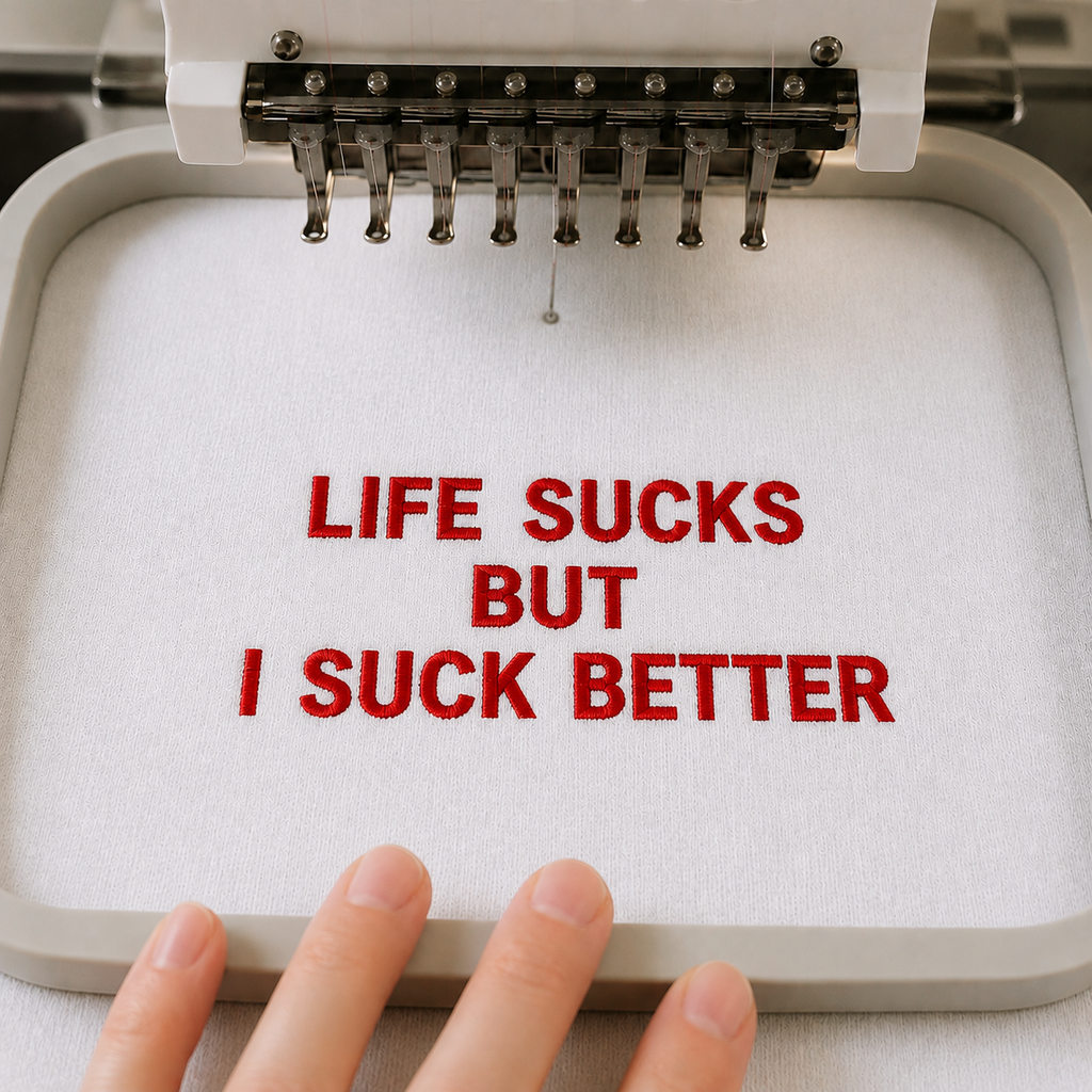 Embroidered 'Life Sucks But I Suck Better‘ T-shirt/Sweatshirt/Hoodie