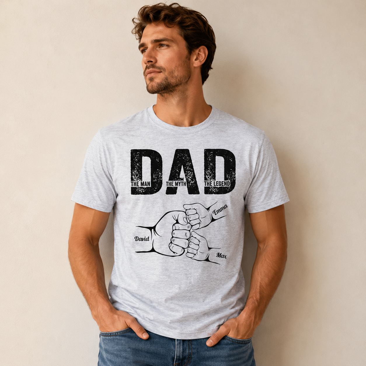 Father's Day Gifts, Dad The Man The Myth The Legend - Personalized Shirt Father's Day