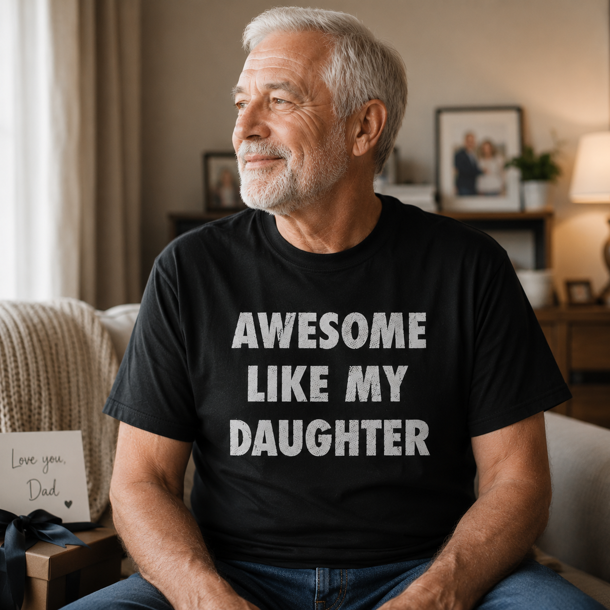 Mens Awesome Like My Daughter T Shirt Funny Fathers Day Awesome Dad Graphic Tee