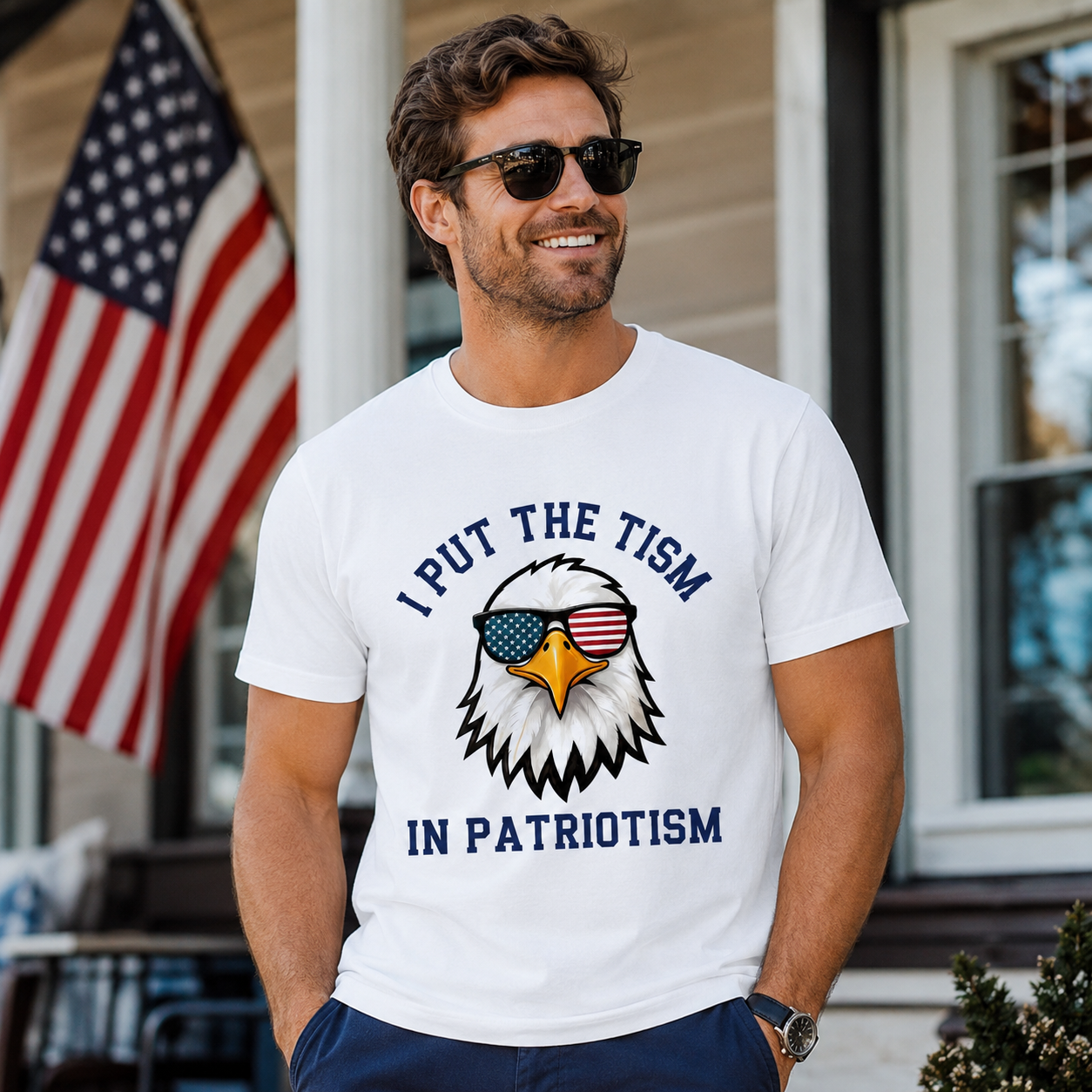 Put The Tism In Patriotism Athletic Eagle T-Shirt/Sweatshirt/Hoodie