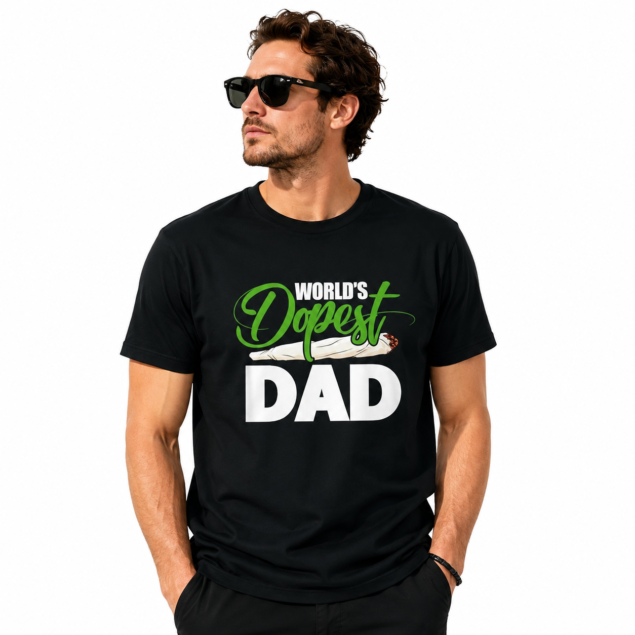 Cotton World's Dopest Dad Funny Fathers Day T-Shirt