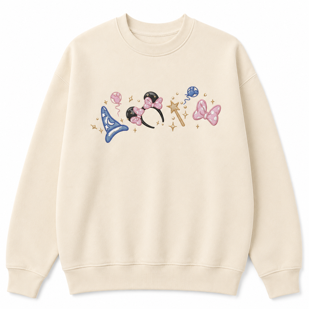 Embroidered Magical Minnie Bow ears Tshirt Sweatshirt Hoodie
