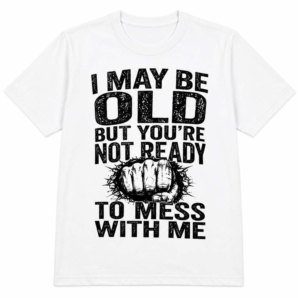 Old But Dangerous Retro Distressed Skull Veteran Biker Graphic T-Shirt