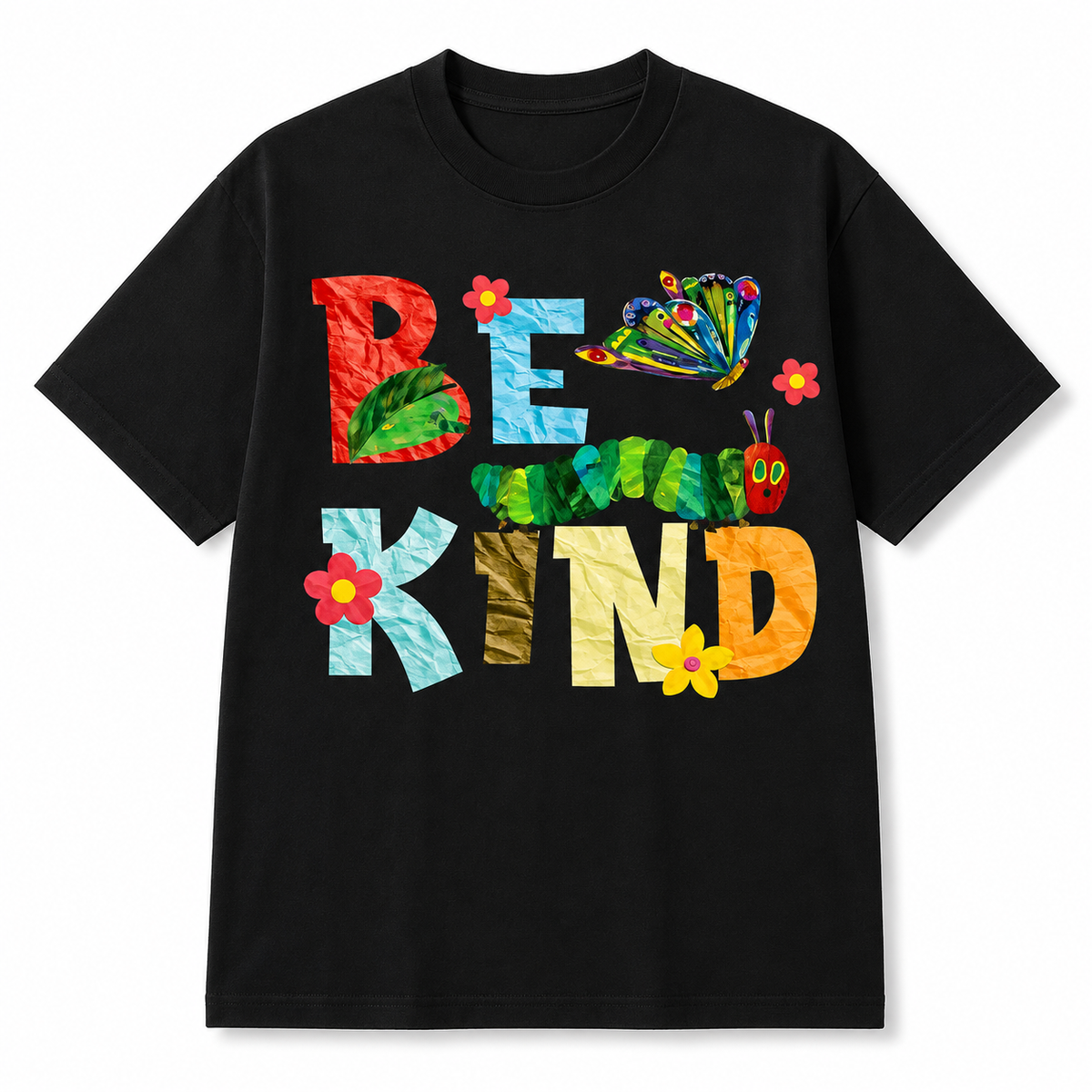 Crumpled Color Paper Cutout Collage Lettering T-shirt/Sweatshirt/Hoodie