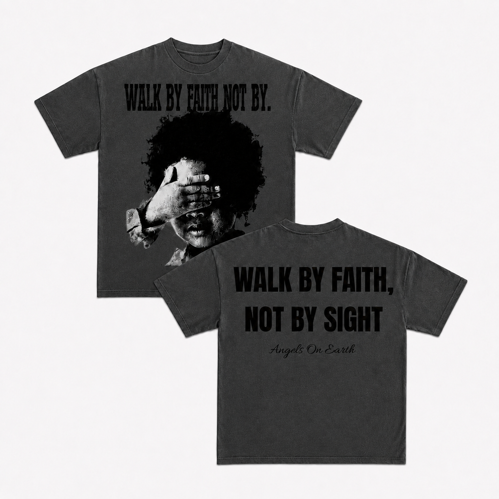 Streetwear Graphic Tee with Bible Verse & Child Portrait Print
