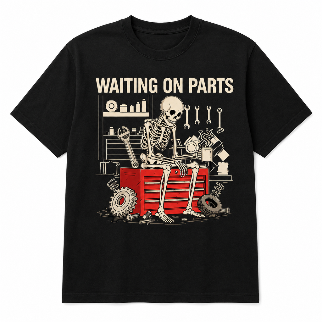 Humorous Skeleton Auto Mechanic T Shirt