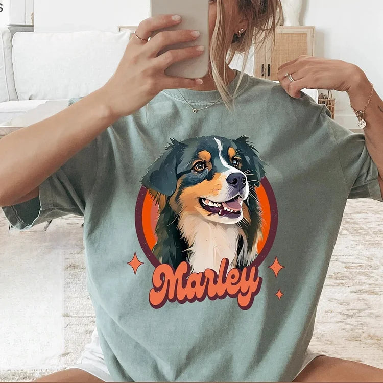 Pet Shirt Pet Photo + Name Custom Dog Portrait