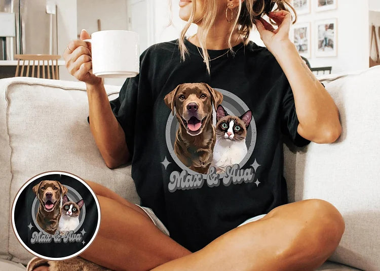 Pet Shirt Pet Photo + Name Custom Dog Portrait