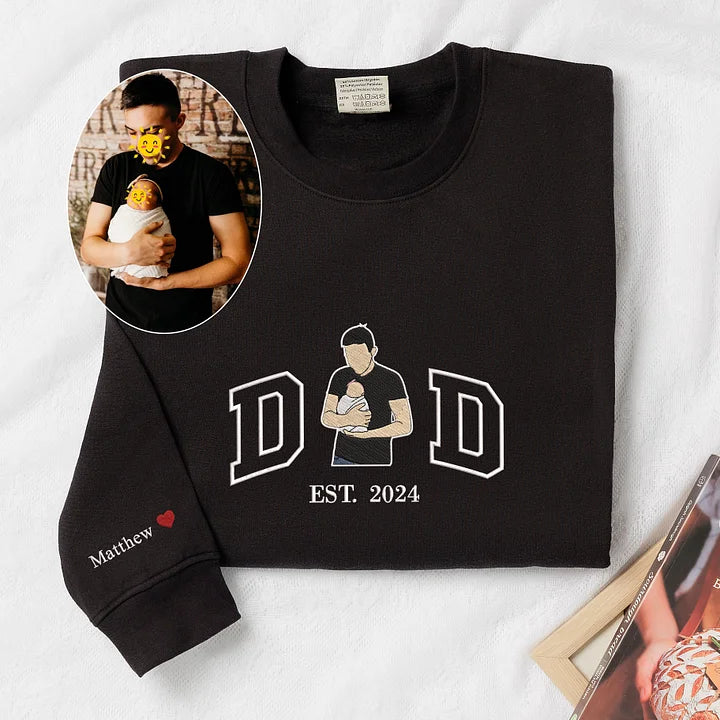 Custom Embroidered Portrait Tee/Sweatshirt for Father