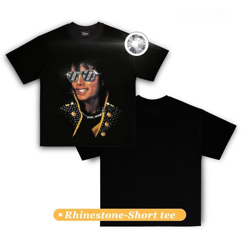 rhinestone Graphic Tees MeJend Sweatshirt Crewneck Menswear