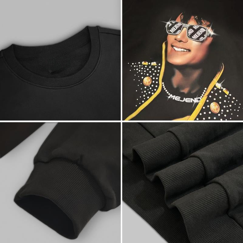 rhinestone Graphic Tees MeJend Sweatshirt Crewneck Menswear