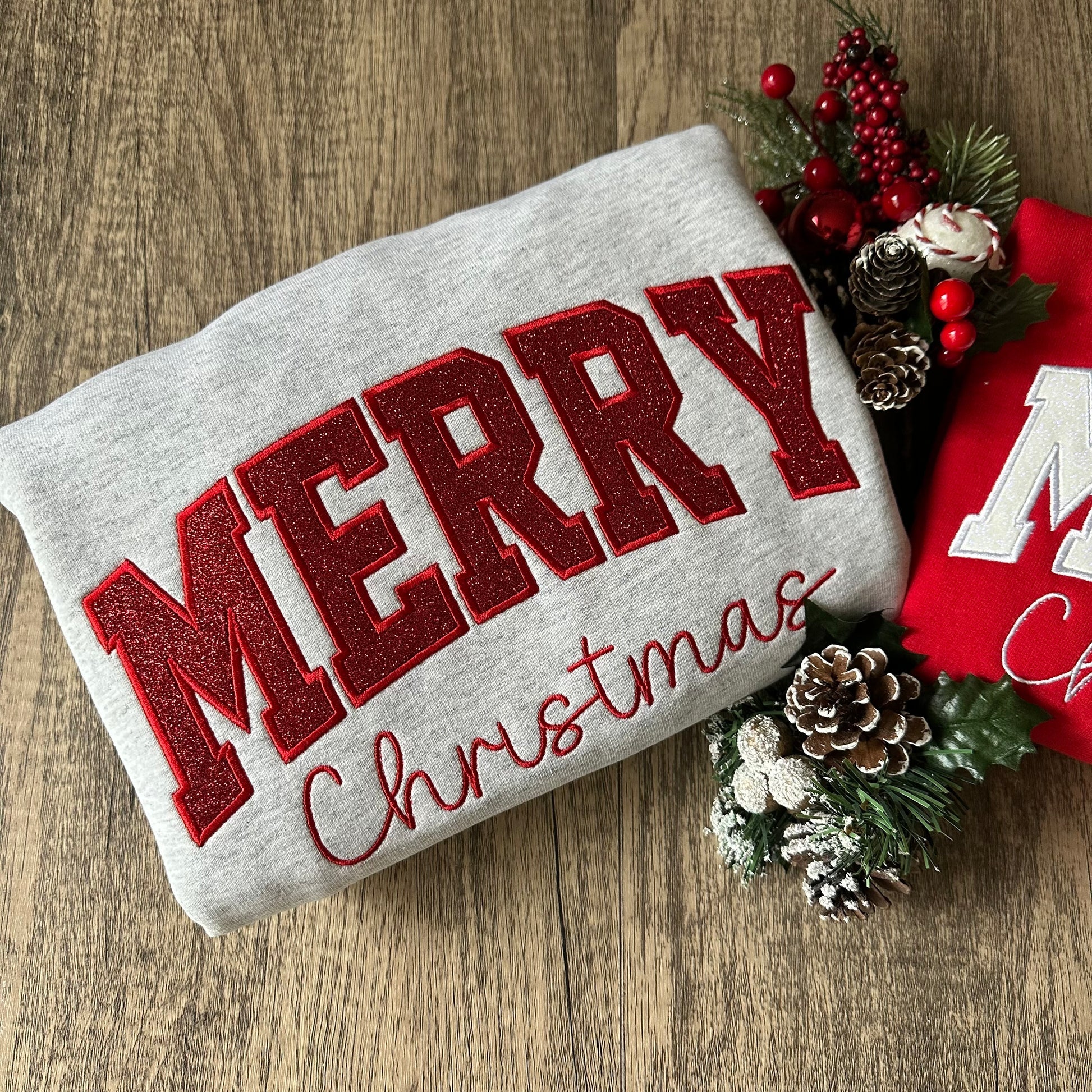 Merry Christmas Glitter Sweatshirt