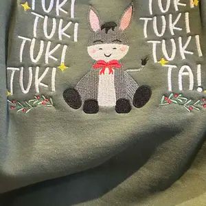 Mi Burrito Sabanero Tuki Tuki Tuki Inspired Christmas Embroidered Sweatshirt