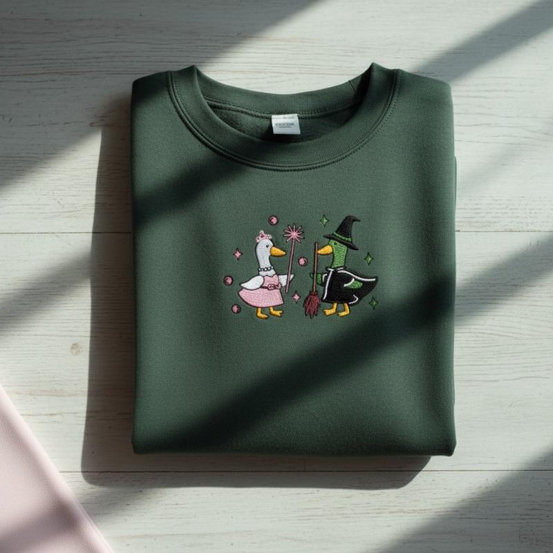 'Defy Gravity' Wicked Goose Embroidered Sweatshirt