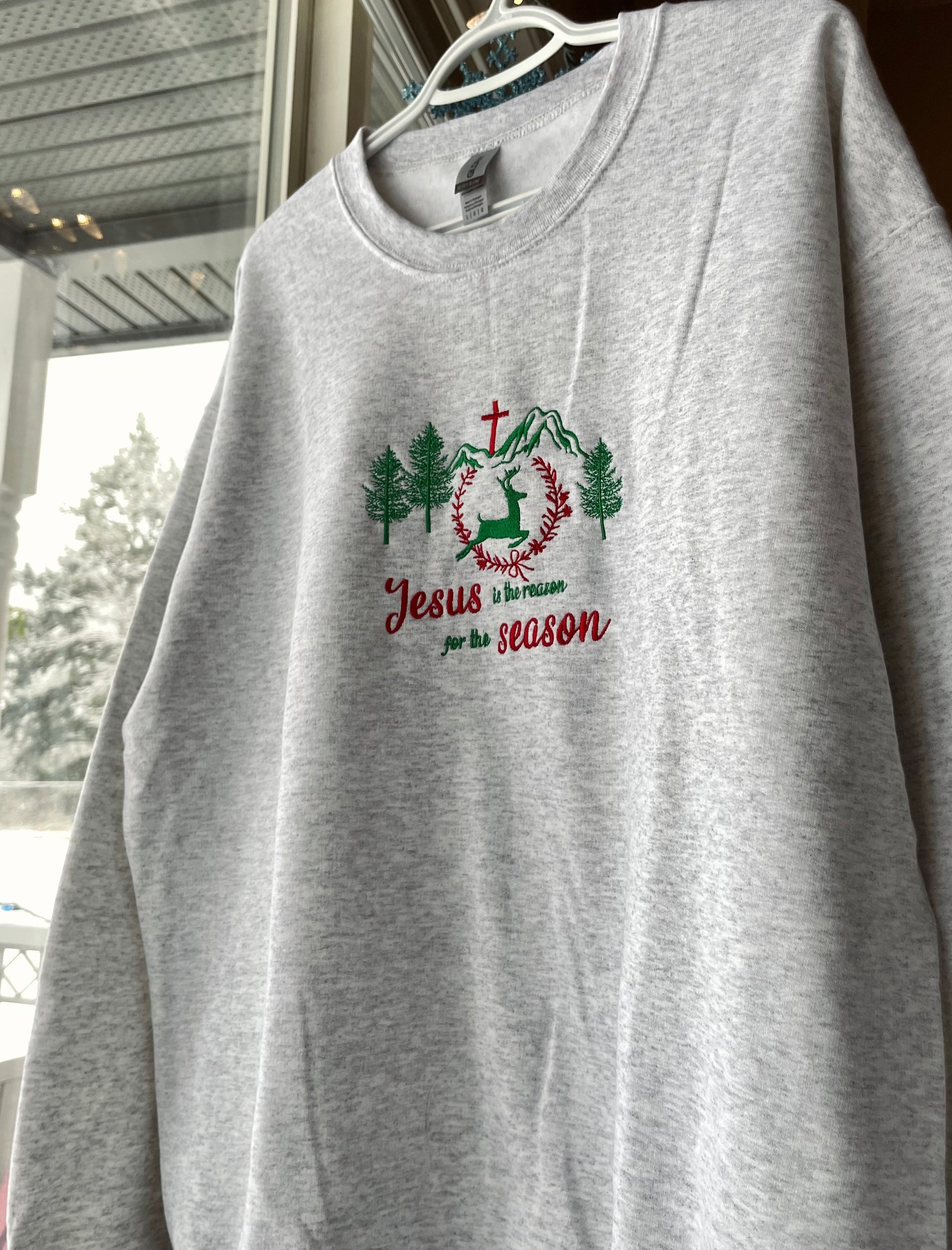 JESUS IS THE REASON FOR THE SEASON Sweatshirt/Hoodie  (embroidered)