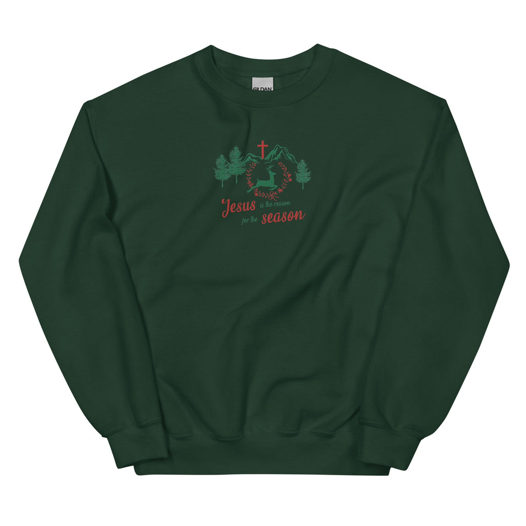 JESUS IS THE REASON FOR THE SEASON Sweatshirt/Hoodie  (embroidered)