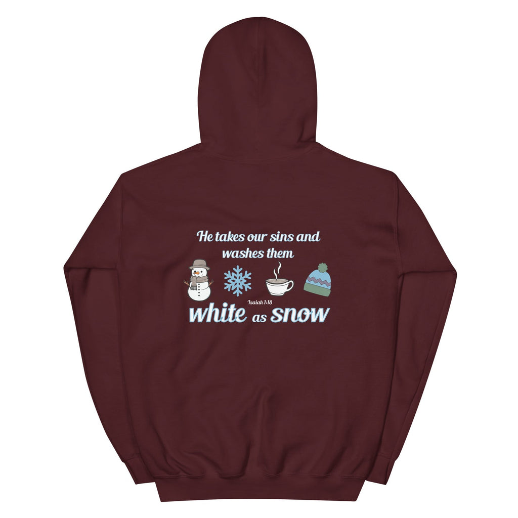WHITE AS SNOW HOODIE (front embroidery)