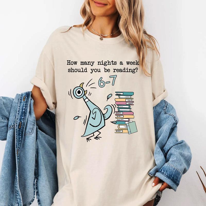 How Many Nights A Week Should You Be Reading 6-7 Shirt, Pigeon Elephant Piggie Children's Books Sweatshirt