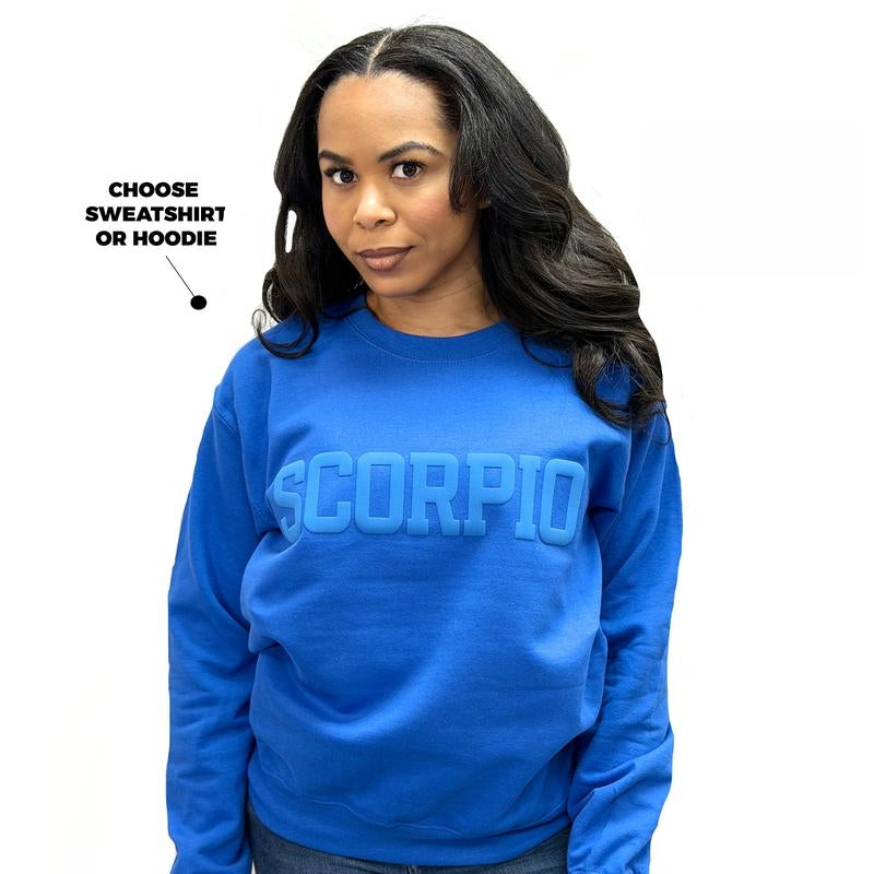 Zodiac Puff Print Top Unisex  Astrology Sweatshirt or Hoodie