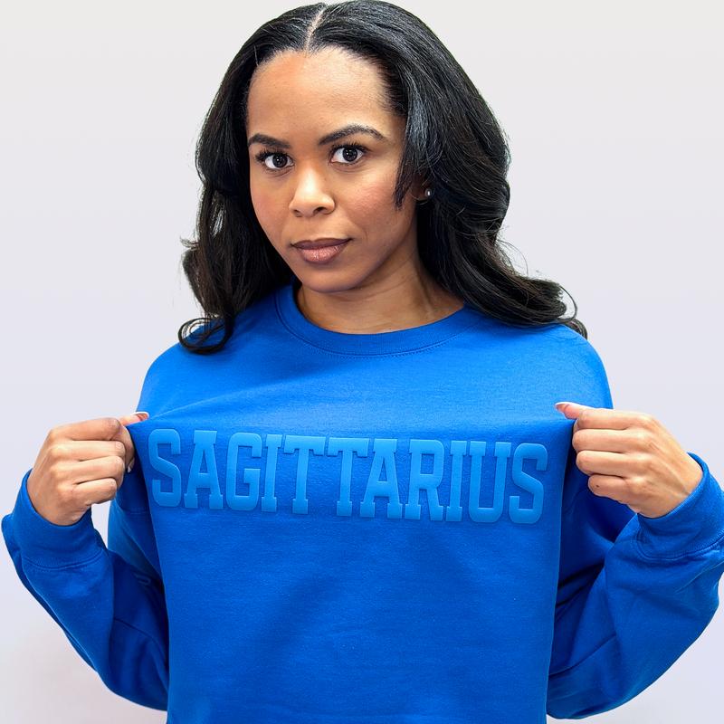 Zodiac Puff Print Top Unisex  Astrology Sweatshirt or Hoodie