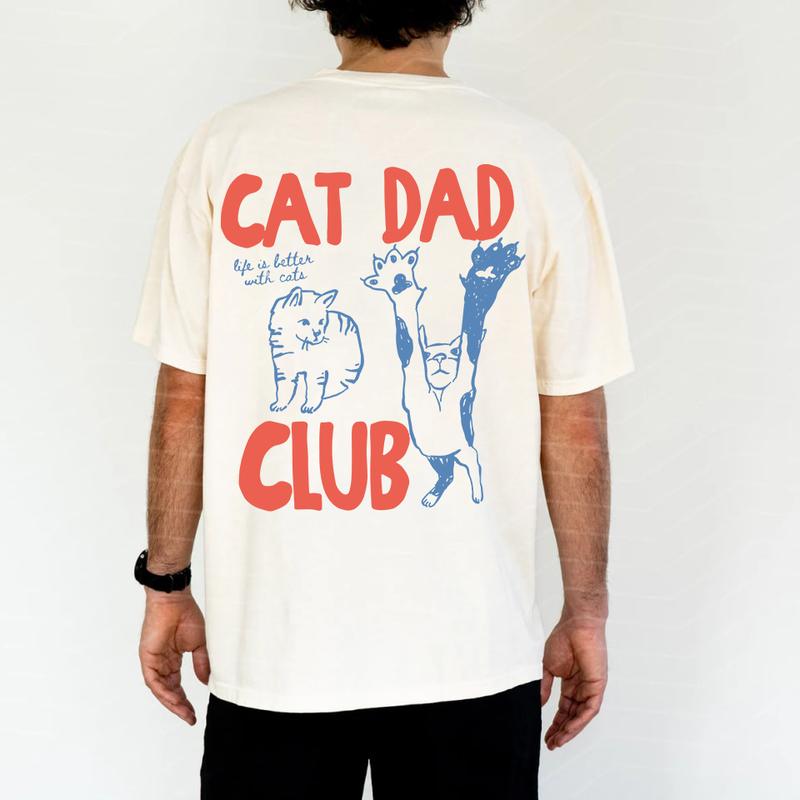 Cat Dad Shirt, Cat Dad Tee, Comfort Colors Cat Dad Club TShirt, Back Design Tee Funny Cat Shirt, Cat Lover, New Cat Dad Shirt, Pet Parent