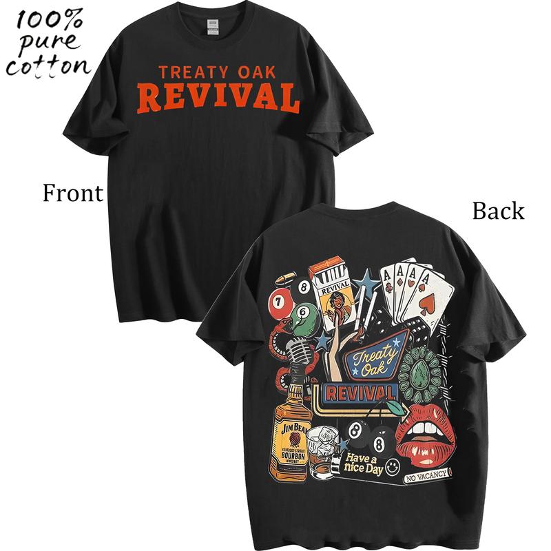 Retro Treaty Oak Revival Western Band 2025 Tour Merch, Metal Rock Band Heavyweight Cotton Shirt/Sweatshirt/Hoodie