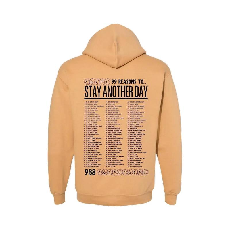99 Reasons to Stay Another Day - Unisex Mental Health Awareness Hoodies, Crews, & Tshirts
