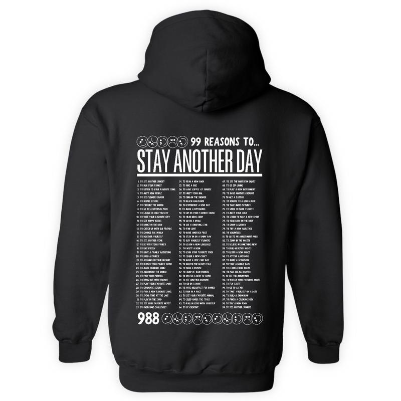 99 Reasons to Stay Another Day - Unisex Mental Health Awareness Hoodies, Crews, & Tshirts