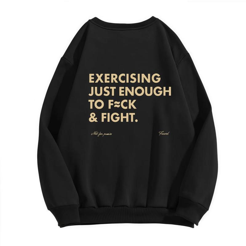Funny EXERCISING JUST ENOUGH TO F≈CK & FIGHT Tee, Retro Vintage Y2K Streetwear
