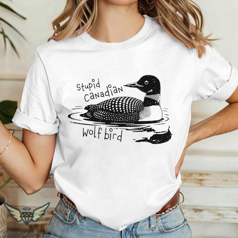 Stupid Canadian Wolf Bird Shirt, Hockey Romance LGBT Hockey Fan Gift, Heated But Devote Movie Sweatshirt