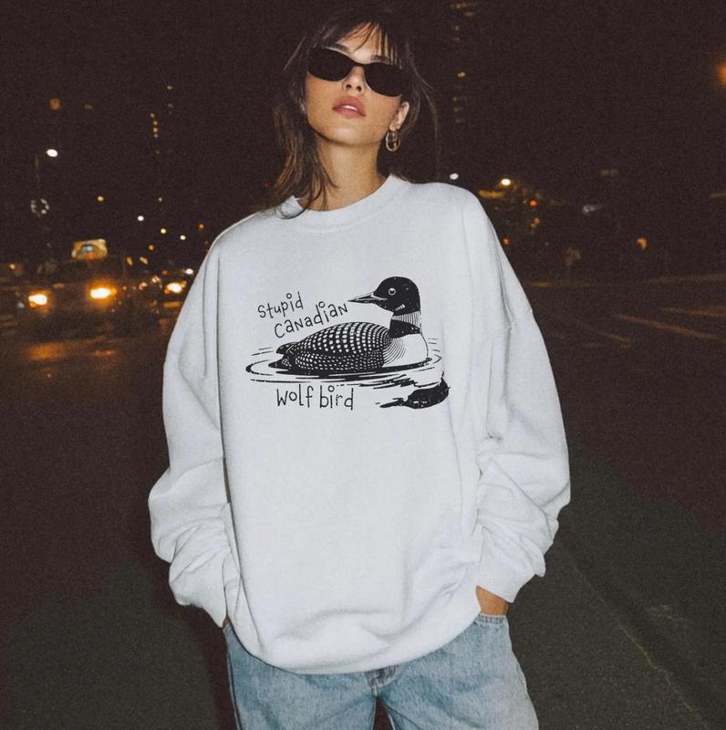 Stupid Canadian Wolf Bird Shirt, Hockey Romance LGBT Hockey Fan Gift, Heated But Devote Movie Sweatshirt