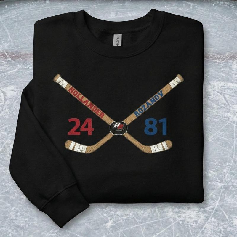 Embroidered Hockey Romance Unisex Sweatshirt, Shipper Fan Gift