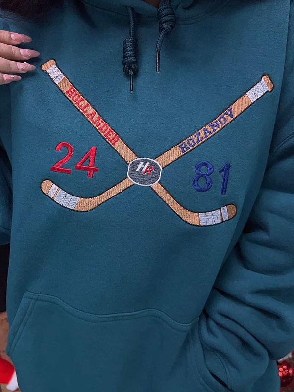 Embroidered Hockey Romance Unisex Sweatshirt, Shipper Fan Gift