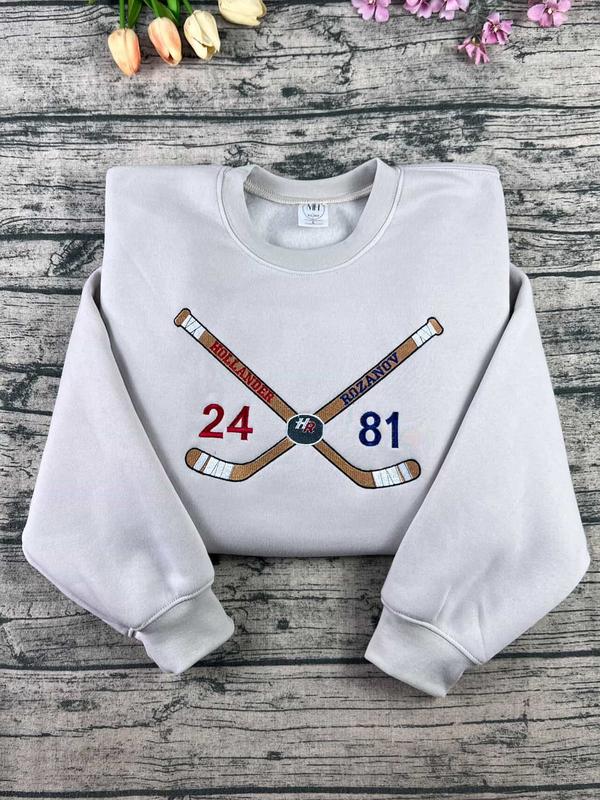 Embroidered Hockey Romance Unisex Sweatshirt, Shipper Fan Gift