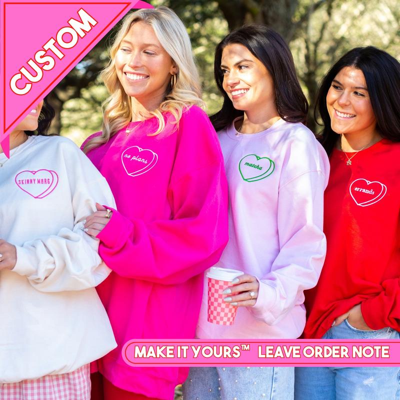Make It Yours™ 'Candy Heart' Embroidered Sweatshirt