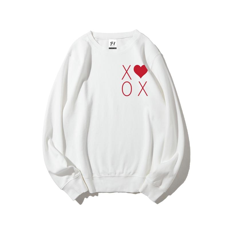 XOXO Heart Valentine's Day Sweatshirt, Women's Crewneck,Trendy Graphic Sweatshirt Long Sleeve Tops Pullover