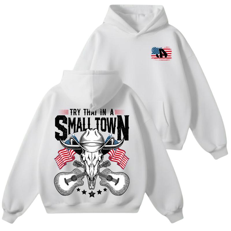 Try That In A Small Town Hoodie, Vintage Country Music JA Shirt, Retro Western Movie Sweatshirt, Country Merch Tee, Gift For Fans