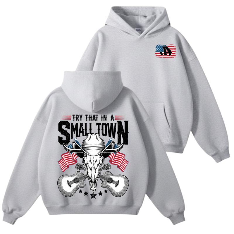 Try That In A Small Town Hoodie, Vintage Country Music JA Shirt, Retro Western Movie Sweatshirt, Country Merch Tee, Gift For Fans