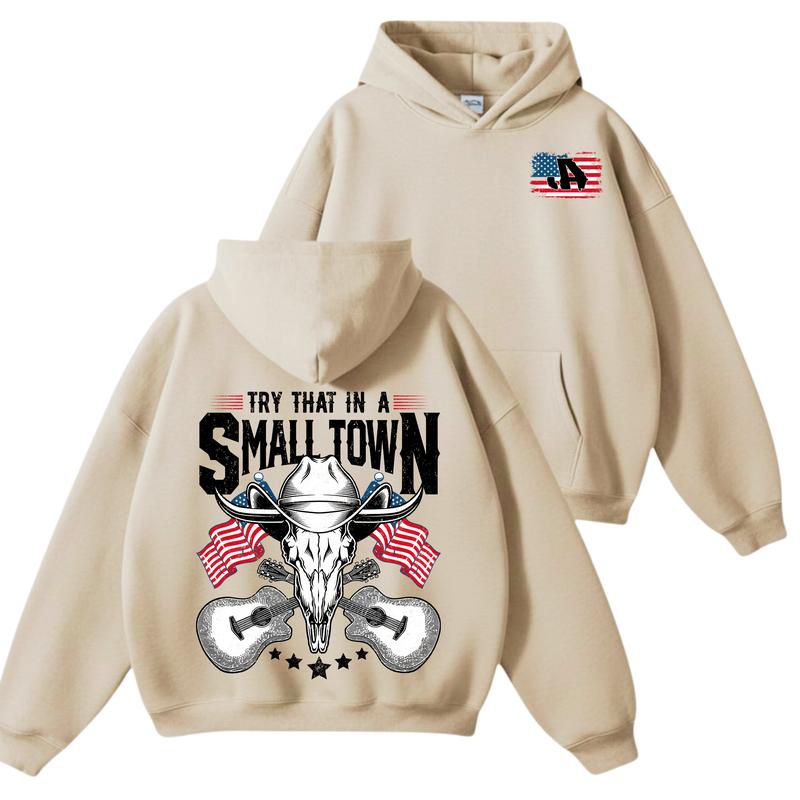 Try That In A Small Town Hoodie, Vintage Country Music JA Shirt, Retro Western Movie Sweatshirt, Country Merch Tee, Gift For Fans